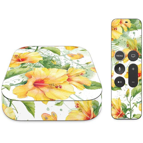 Yellow Hibiscus Apple TV Skin